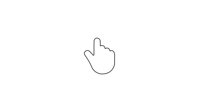 Minimalist hand cursor clicking animation for web ui and digital interface pointer