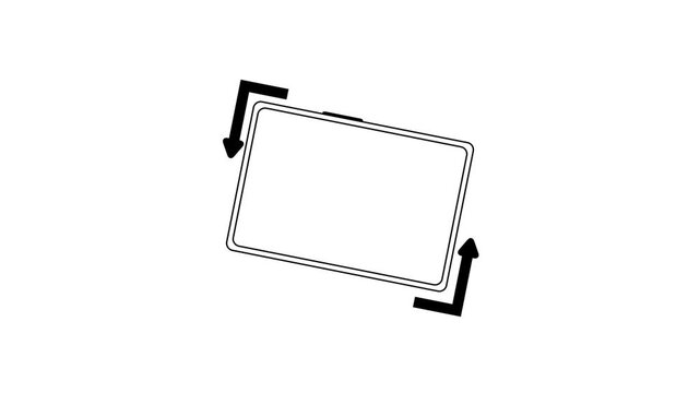 Tablet screen rotation gesture animation, digital device interface tutorial
