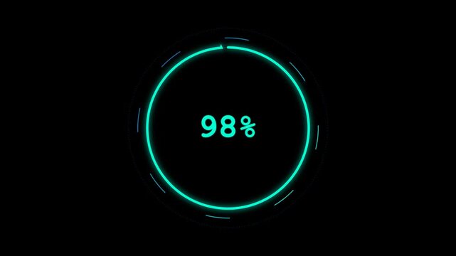 Radial circular progress or loading bar. hud Loading Circle Ring or Transfer, Download Futuristic HUD elements. indication status 100. Computer technology background.