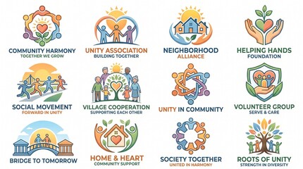 Fototapeta premium Community and Social Organization Logo — Unity & Cooperation