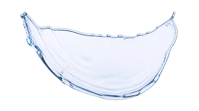Clear Blue Water Splash with Droplets and Wave Effect