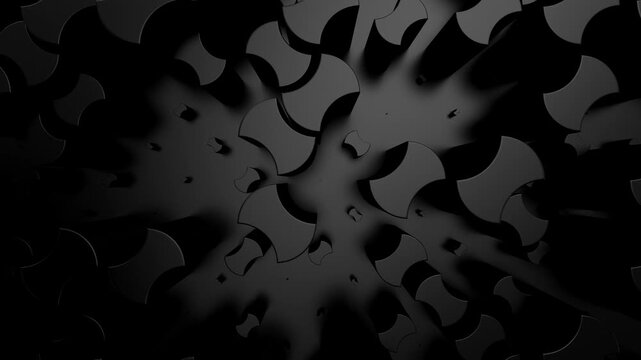 Background of Geometric Shapes. Abstract motion, loop, two color, 3d rendering, 4k resolution
