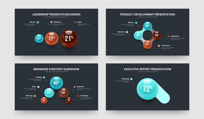 Naklejka premium Modern Analysis 3 4 5 1 Option Graph Slide Template Bundle. Educational Planning Three Four Five One Element Diagram Frame Layout Vector Illustration Collection.