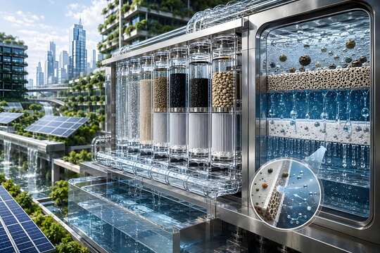Advanced Multistage Water Filtration System with Porous Membrane and Separation Technology