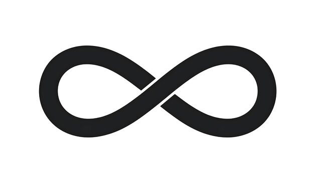 Minimalist black infinity symbol icon design.