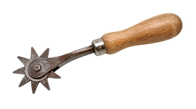 Old Rustic Metal Spur with Wooden Handle Equestrian Gear