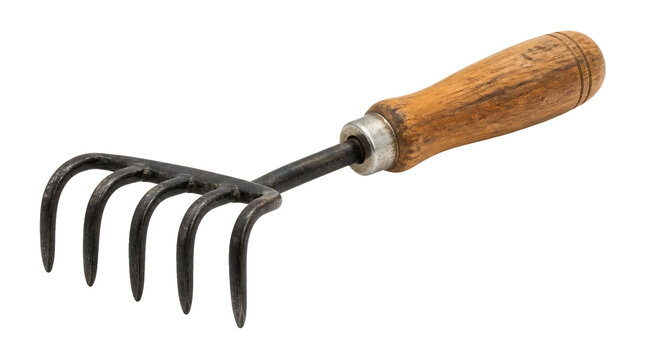 Hand Rake Tool with Wooden Handle for Gardening and Landscaping