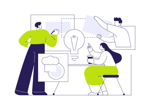 Draft a business plan abstract concept vector illustration.