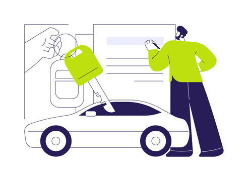 Car leasing abstract concept vector illustration.