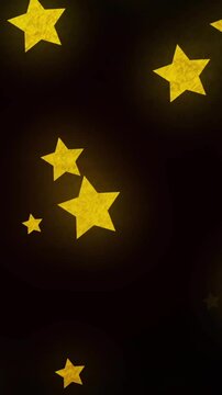 Animation of yellow stars shining on black background