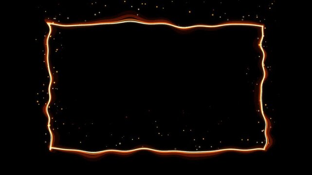 Neon outline animation loop, glowing wireframe border, abstract digital motion