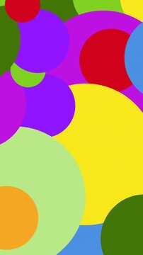 Animation of vivid colorful dots covering white background