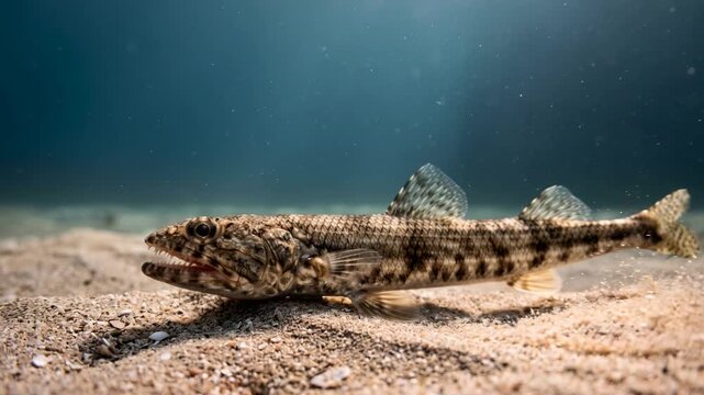 lizardfish underwater close up at morning light in red sea egypt coral reef video