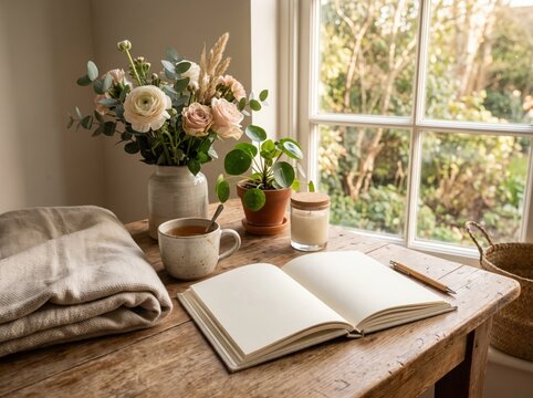 Calm Morning Self-Care Routine for Mental Health and Well-being. International Mental Health Day