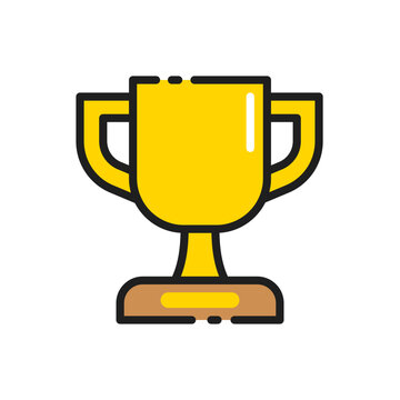 Trophy cup award line icon