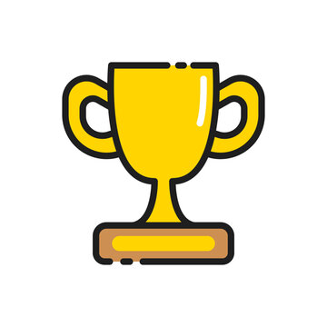 Winner trophy cup award line icon