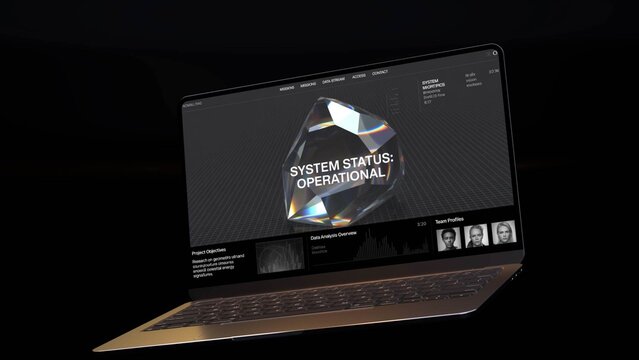 3D Futuristic Tech Laptop Device Mockup