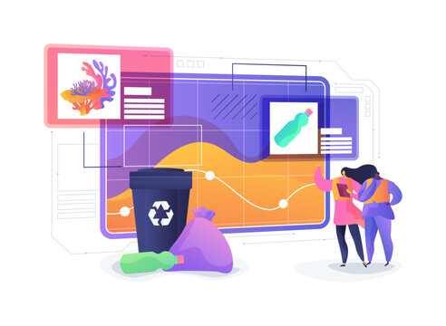 Beach Cleanup Route Plan abstract concept vector illustration.