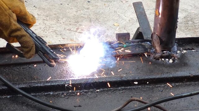 welder working in the workshop
