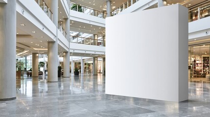 Obraz premium Modern shopping mall interior with white exhibition wall