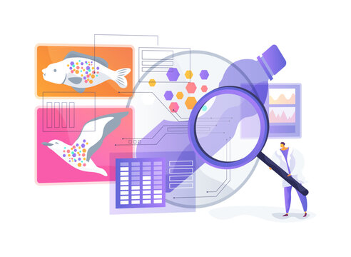 Microplastic Problem abstract concept vector illustration.