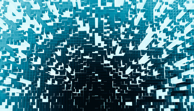 Abstract 3d blocks forming dynamic cube pattern