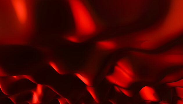 Abstract smooth red undulating waves with glossy fluid texture