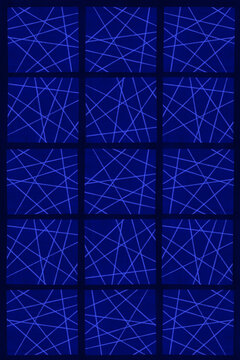 Blue geometric pattern with intersecting lines
