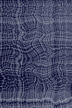 Abstract wavy grid pattern digital illustration with curved white