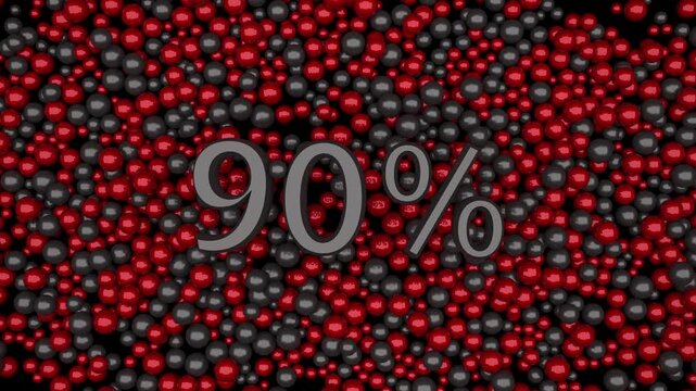 Dynamic Black Friday promo featuring mysterious red and black spheres revealing an 90% discount.