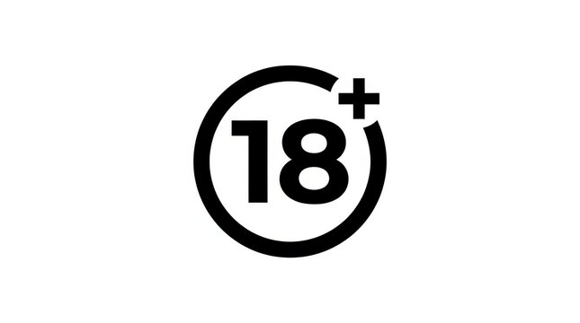 18 Plus Age Restriction Icon Vector Illustration Isolated on White Background for Adult Content Warning