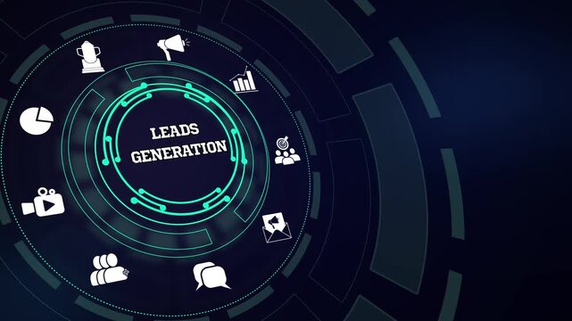 Advanced lead generation performance presentation backdrop showcasing CRM data entries and customer conversion