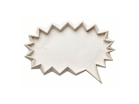 White cartoon speech bubble with jagged edges transparent background PNG