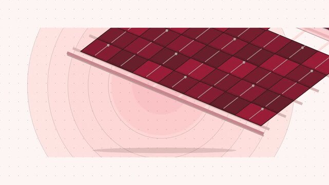 Abstract animated roof tiles battens overlapping drawn as coral and magenta lines and shapes on a bright, clean light background. Seamless looping 4K motion graphics video with free space for text, id