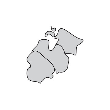 Map of Baltic States (Estonia, Latvia, Lithuania). Vector illustration