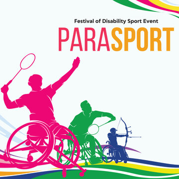 Disability Sports Day Background Vector. Paralympic Sports Games Illustration. Graphic Design for the decoration of gift certificates, banners, and flyer 