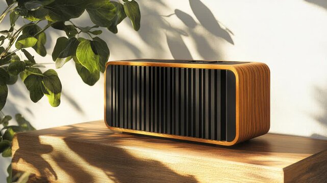 Vintage bluetooth speaker with wooden case