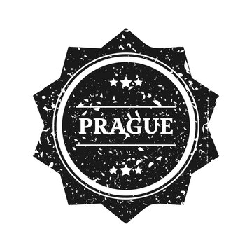 Post stamp, label or badge. Grunge imprint and postmark with text. Brown vintage circle postcard watermark. Used envelope design element. Vector illustration