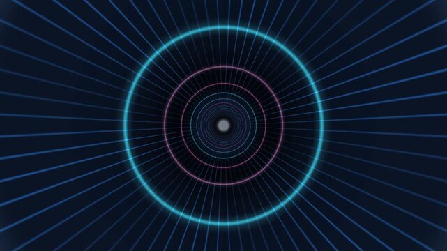This video features a dynamic with circular lines in various colors. The design creates a visually engaging effect suitable for presentations and animations