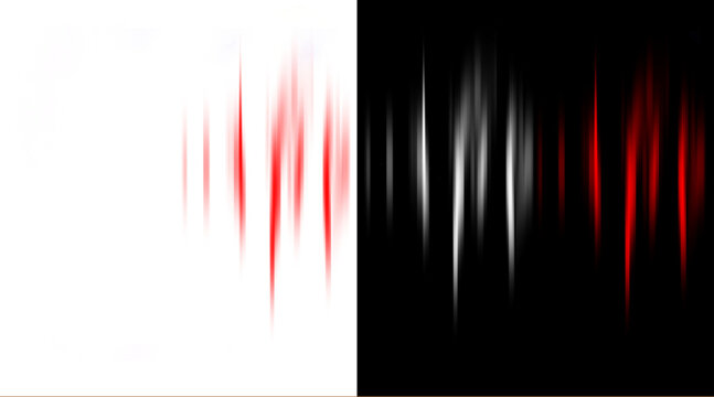 Abstract motion blur lines in red and white, dynamic speed light trails on black background, vertical energy streaks for tech design