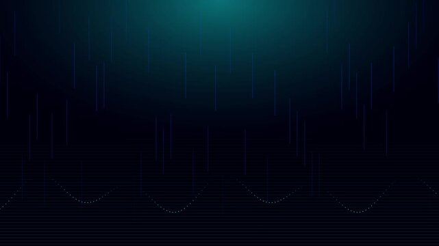 Abstract Dark Blue Digital Rain Background
