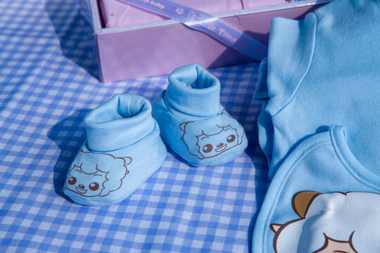 Shanghai, China - January 28, 2013: Xi Yang Yang brand baby clothing and underwear.