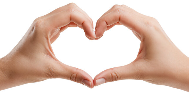 Human hands forming a heart shape gesture with fingers