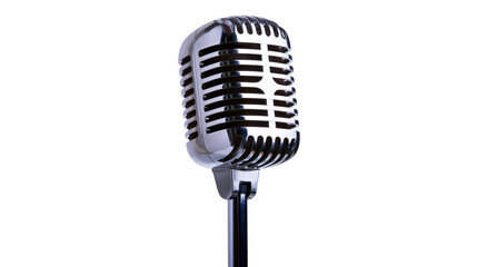 Fototapeta premium Vintage chrome retro microphone on a stand