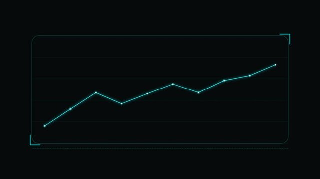 Sleek digital line graph illustrating a consistent upward trend, symbolizing progressive business development and data-driven success in a modern technological interface