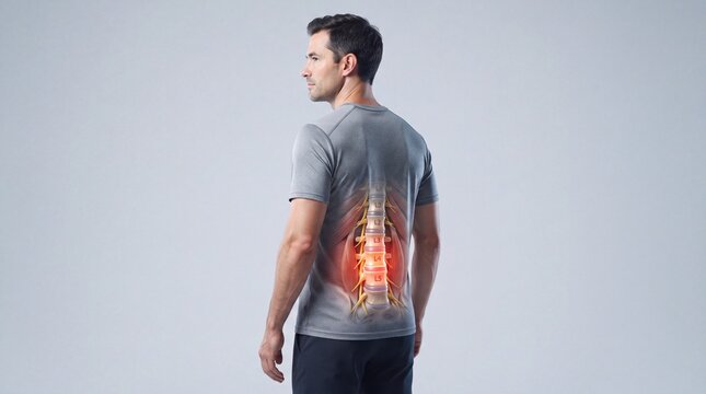 Lumbar Vertebrae L1 to L5 Lower Back Pain Anatomy Illustration