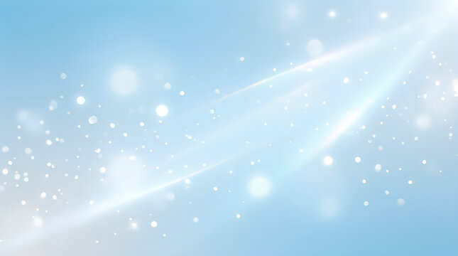 Abstract light background featuring soft glowing particles and bright lens flare effects creating a dreamy atmosphere perfect for holiday designs and festive celebrations