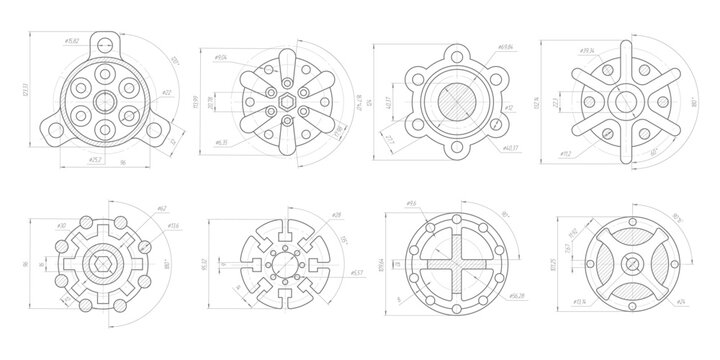 Technical drawing .Mechanical Engineering background .Technology banner. Vector illustration .