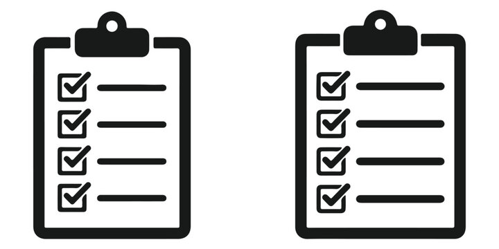 Clipboard with checklist icons