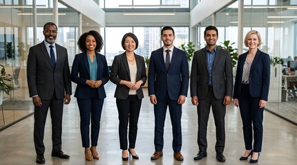 Fototapeta premium Diverse group of professional business people standing in modern office